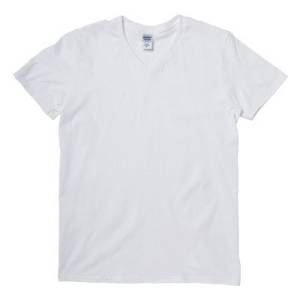 4.5オンス ソフトスタイルVネックTシャツ（ホワイト）